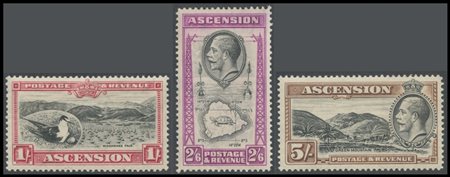 British Commonwealth, Ascension, 1934 N.3/9. High-quality, MNH.