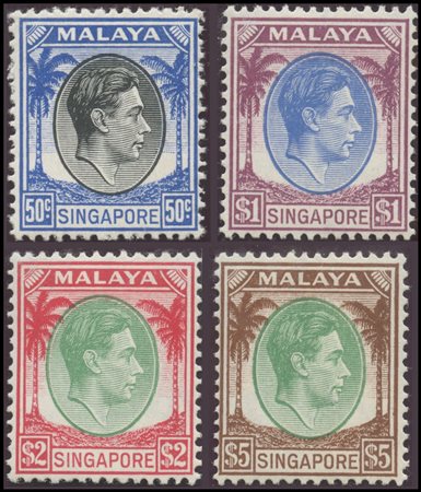 British Commonwealth, Malaysia-Singapore, 1948. First series with mixed...