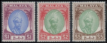 British Commonwealth, Malaysia-Pehang, 1935 N.53/73 e 75/86. High-quality, MNH.