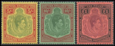 British Commonwealth, Nyasaland, 1938 N.130/143. High-quality. MNH.