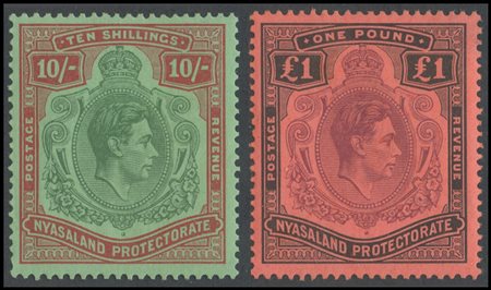 British Commonwealth, Nyasaland, 1938 N.130/143 and 173/187. High-quality, MNH.