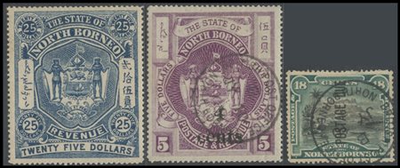 British Commonwealth, North Borneo, 1894. two revenue stamps. One is MNH, the...
