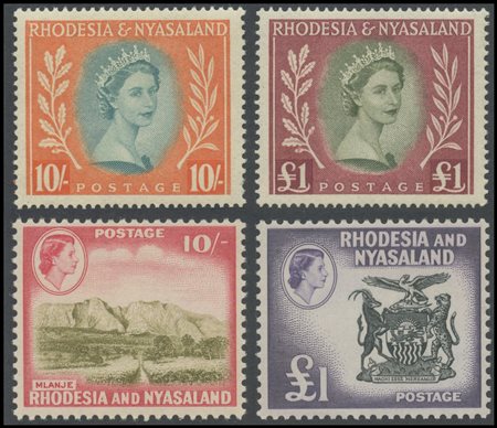 British Commonwealth, Rhodesia, 1954 N.1/15 e N.18/31. High-quality, MNH.