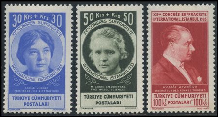 Turkey, 1935, International Cong. of the Suffragettes. N.854/871 new....