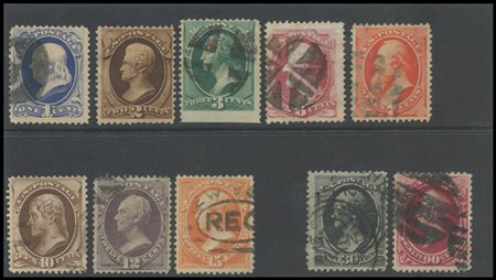 U.S.A., 1870, N.43/53 (-N.49) used. Good quality.