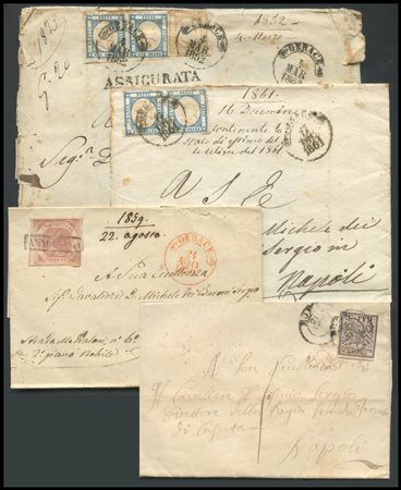 Lots, Italy - Old Italian States - Naples. Lot of four letters.