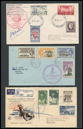 Lots, Antarctic Flights, lot of 15 postal items.