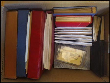 Lots, Box containing various Marini albums, strip albums and loose stamps.