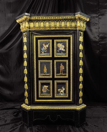 CABINET FIGURATO IN COMMESSO DI PIETRE DURE Francia, 1800-1830 Legno...