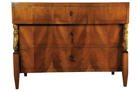 COMMODE IN STILE BIEDERMEIER Vienna (?), 1820-1840 ca. Noce lastronato in...