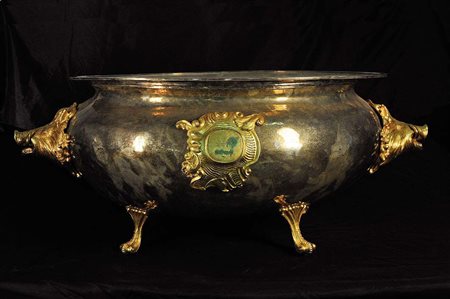 GRANDE BRACIERE CENTROTAVOLA Produzione italiana (?), fine del XX secolo Lega...