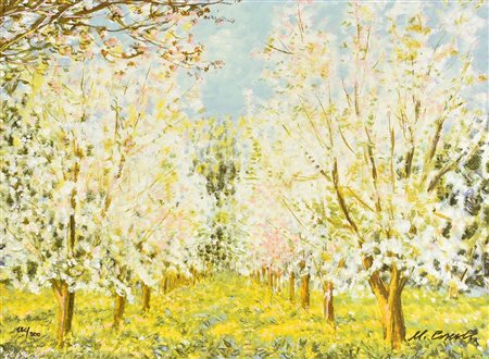 Michele Cascella ARIA DI PRIMAVERA serigrafia su tela, cm 50x70; es. 160/300...