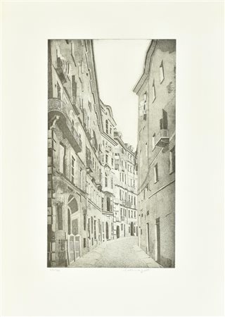 Federica Galli VICOL SANTA MARIA incisione su carta, battuta cm 50x28, foglio...