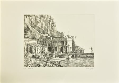 Rudi Gorog I.TREMITI incisione su carta Fabriano, battuta cm 30x39, su foglio...