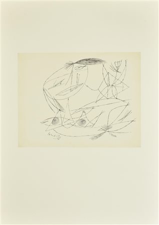 Corneille DISEGNO litografia su carta (d'apres), cm 52x37 firma e data in...