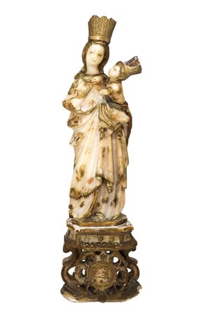 Antonello  Gagini (cerchia di) (Palermo 1478-Palermo 1536)  - Madonna con bambino in alabastro, Trapani, 16° Secolo