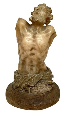Alberto Tipa (attribuito a) (Trapani 1732-1783)  - Cristo mezzobusto in alabastro rosa di Trapani, XVIII Secolo