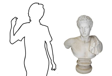 Mezzobusto raffigurante Giovane Atleta  Romano, XX Secolo