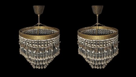 Coppia piccoli lampadari monoluce Liberty, fine 19° Secolo / inizi 20° Secolo