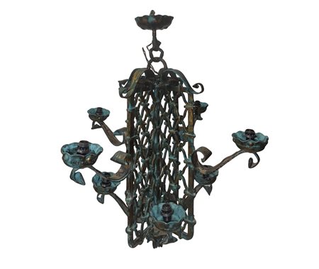 Lampadario in ferro battuto