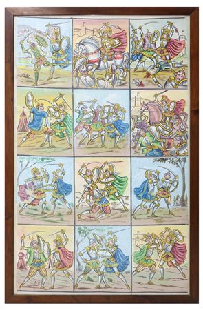 Scene di combattimenti fra Paladini e Saraceni , inizi 20° Secolo