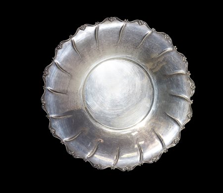 Piatto portadolci rotondo in argento