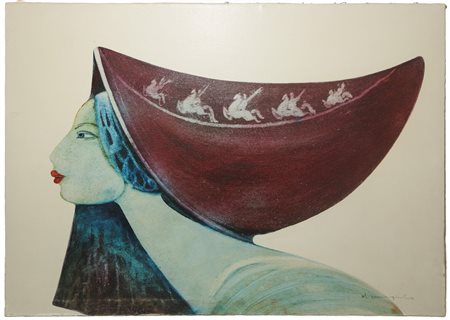 Cesare D'Angelo (Catania 1940-2006)  - Viso di donna