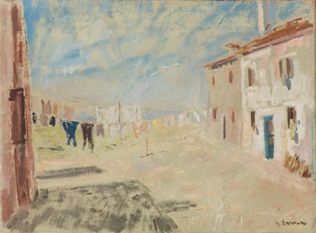 Guido Carrer (Venezia 1902-1984)  - "Corte a Burano"