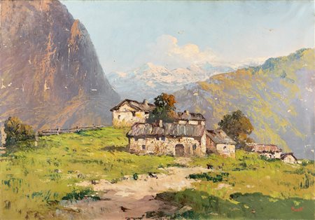 Scuola italiana del XX secolo - Baite in montagna