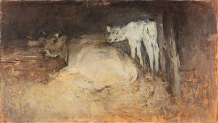 Romualdo Locatelli (Bergamo 1905-Manila 1943)  - Nella stalla