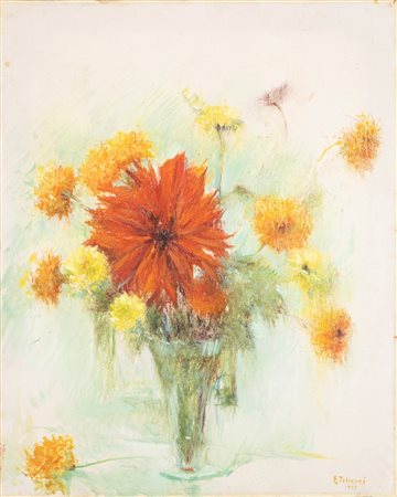 Enrico Felisari (Castelleone 1897-1981)  - Vaso di fiori, 1958