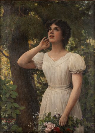 Alfonso Savini (Bologna 1836-1908)  - Primavera