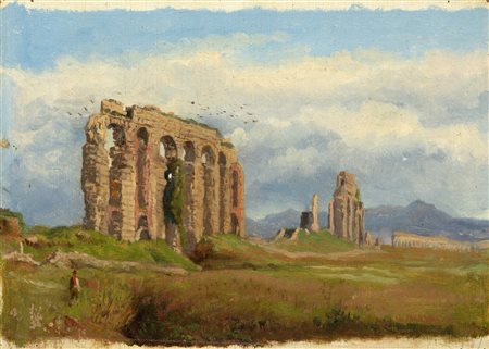 Giuseppe Haimann (Milano 1828-Alessandria d'Egitto 1883)  - Acquedotto nella Campagna romana