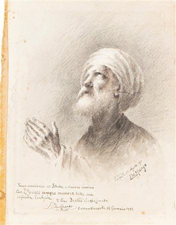 Leonardo de Mango (Bisceglie 1843-Istanbul 1930)  - Figura virile con turbante, 1911