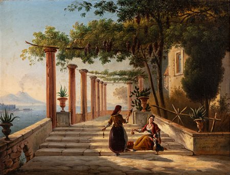Michelangelo Pacetti (Roma 1793-1865)  - Il golfo di Napoli, 1847