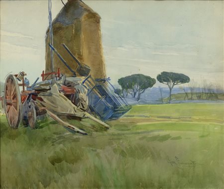 Amedeo Momo Simonetti (Roma 1874-1922)  - Barrozzi a Prima Porta