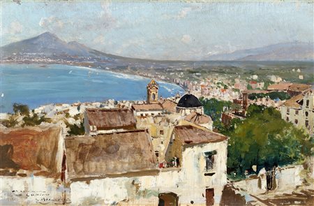 Carlo Brancaccio (Napoli  1861-1920)  - Torre Annunziata vista da Castellammare