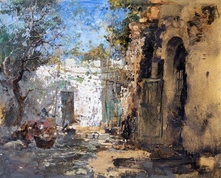 Ezelino Briante (Napoli 1901-Roma 1971)  - "Colori a Positano"