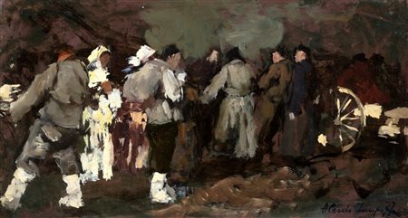 Attribuito a  Alessio Issupoff (Vjatka 1889-Roma 1957) - "Mercato"