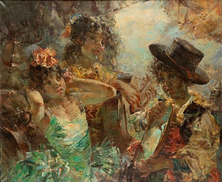 Giacomo Moretti (Napoli 1939-?)  - Il carnevale