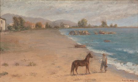 Domenico Colao (Monteleone Calabro 1881-Roma 1943)  - Sulla spiaggia