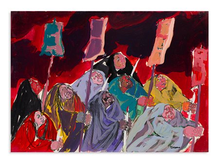 SAVERIO TERRUSO (1939-2003) - Processione in Sicilia, anni '70