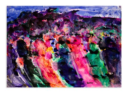 SAVERIO TERRUSO (1939-2003) - Processione notturna, anni '70