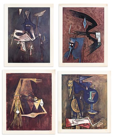 WIFREDO LAM (1902-1982) - Lotto unico composto da 4 fotolitografie