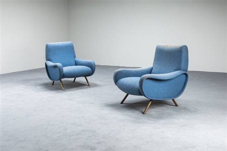 MARCO ZANUSO<BR>Coppia di poltrone mod. Lady