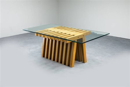 TITO PINORI<BR>Tavolo mod. Millepiedi legno chiaro