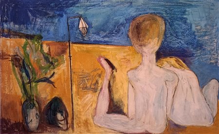 TRECCANI ERNESTO Milano (Mi) 1920 Ultima spiaggia 1946 Olio su tela...