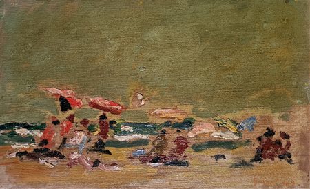 GIUNNI PIERO Villa cortese (Mi) 1912 Paesaggio Olio su tela su tavola...