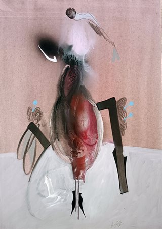 DANGELO SERGIO Milano (Mi) 1932 E' già in volo lontano 1995 0lio su tela...