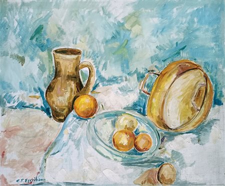 ESCRIBANO FELICE CESAR Madrid (Spagna) 1949 Natura morta 1975 Acrilico su...